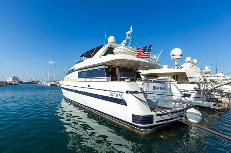 a large boat on the water aboard HERMES Yacht for Sale