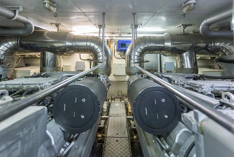 a large metal machine aboard HERMES Yacht for Sale