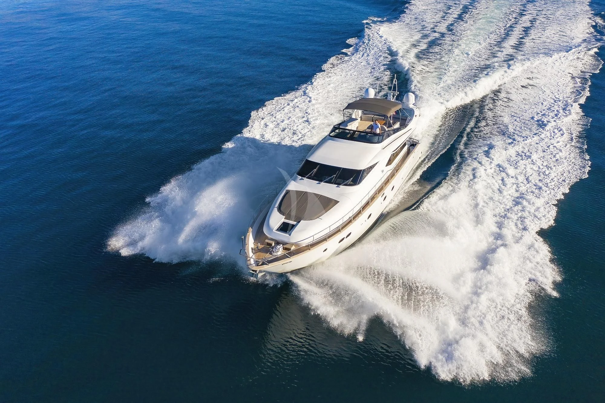 a high angle view of a ship aboard HOPE I Yacht for Charter