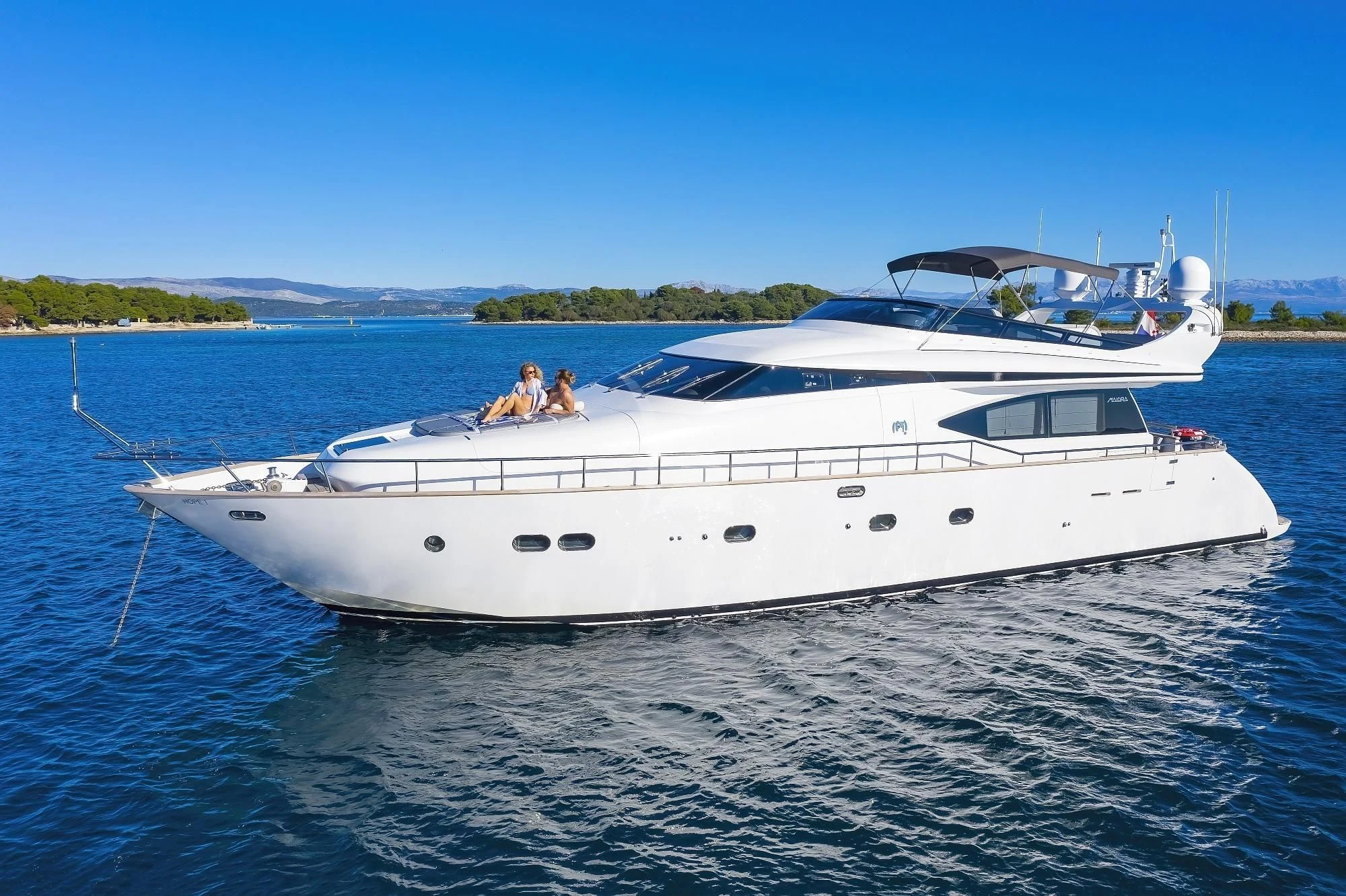 a boat on the water aboard HOPE I Yacht for Charter