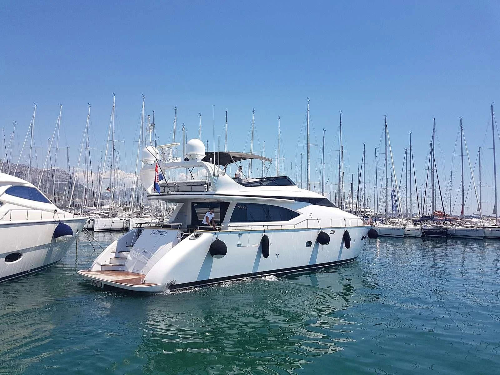 a boat in the water aboard HOPE I Yacht for Charter