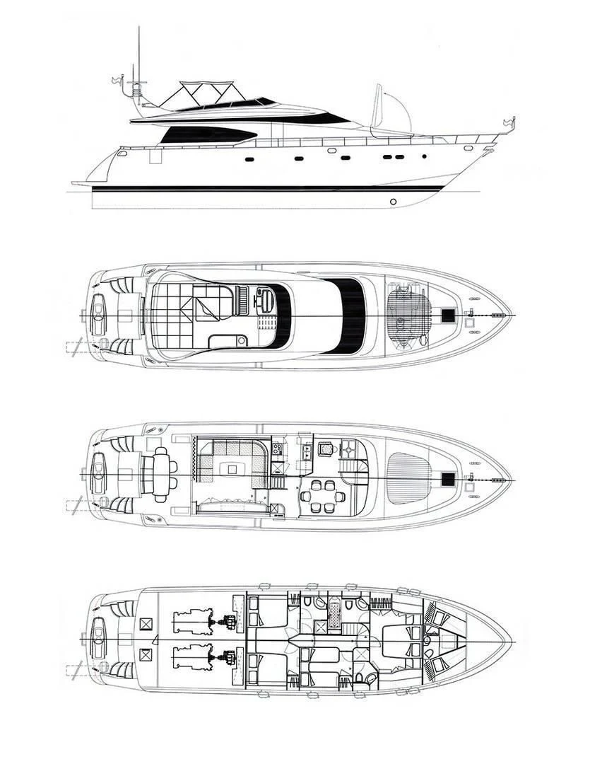 diagram, engineering drawing aboard HOPE I Yacht for Charter