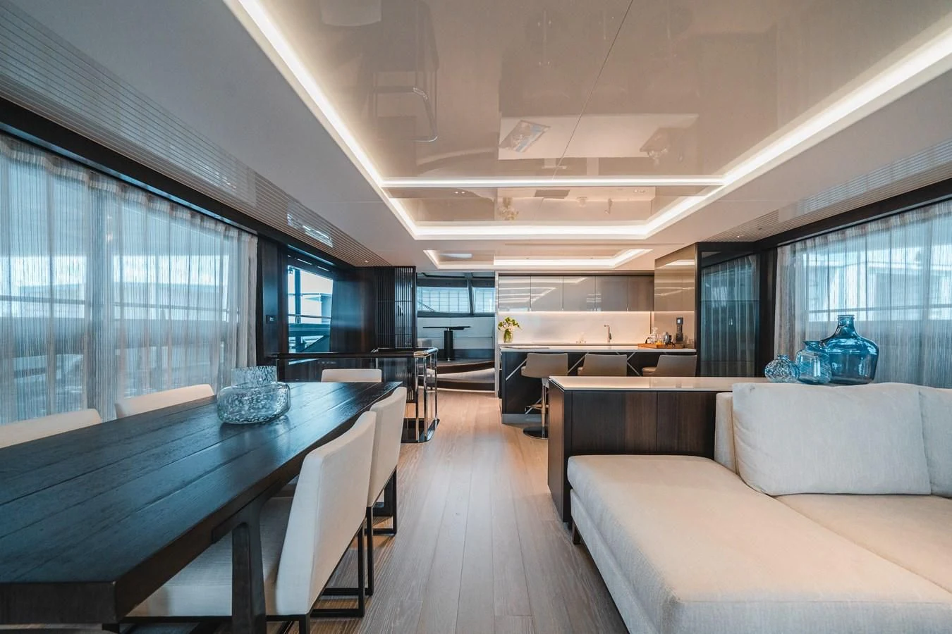 a large open office space aboard 90 OCEAN Yacht for Sale