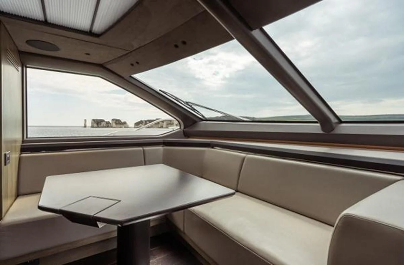 inside of a car aboard 90 OCEAN Yacht for Sale