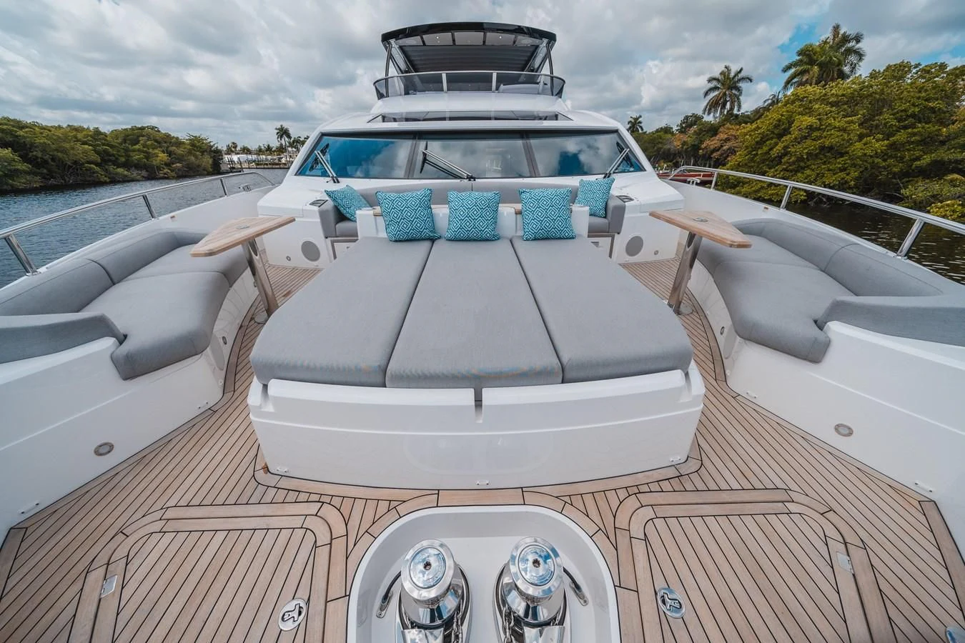 the front of a boat aboard 90 OCEAN Yacht for Sale