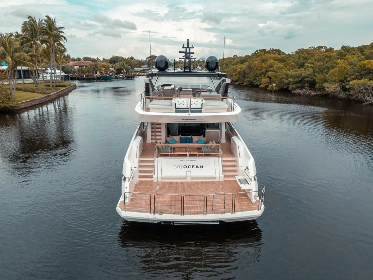 a boat on the water aboard 90 OCEAN Yacht for Sale