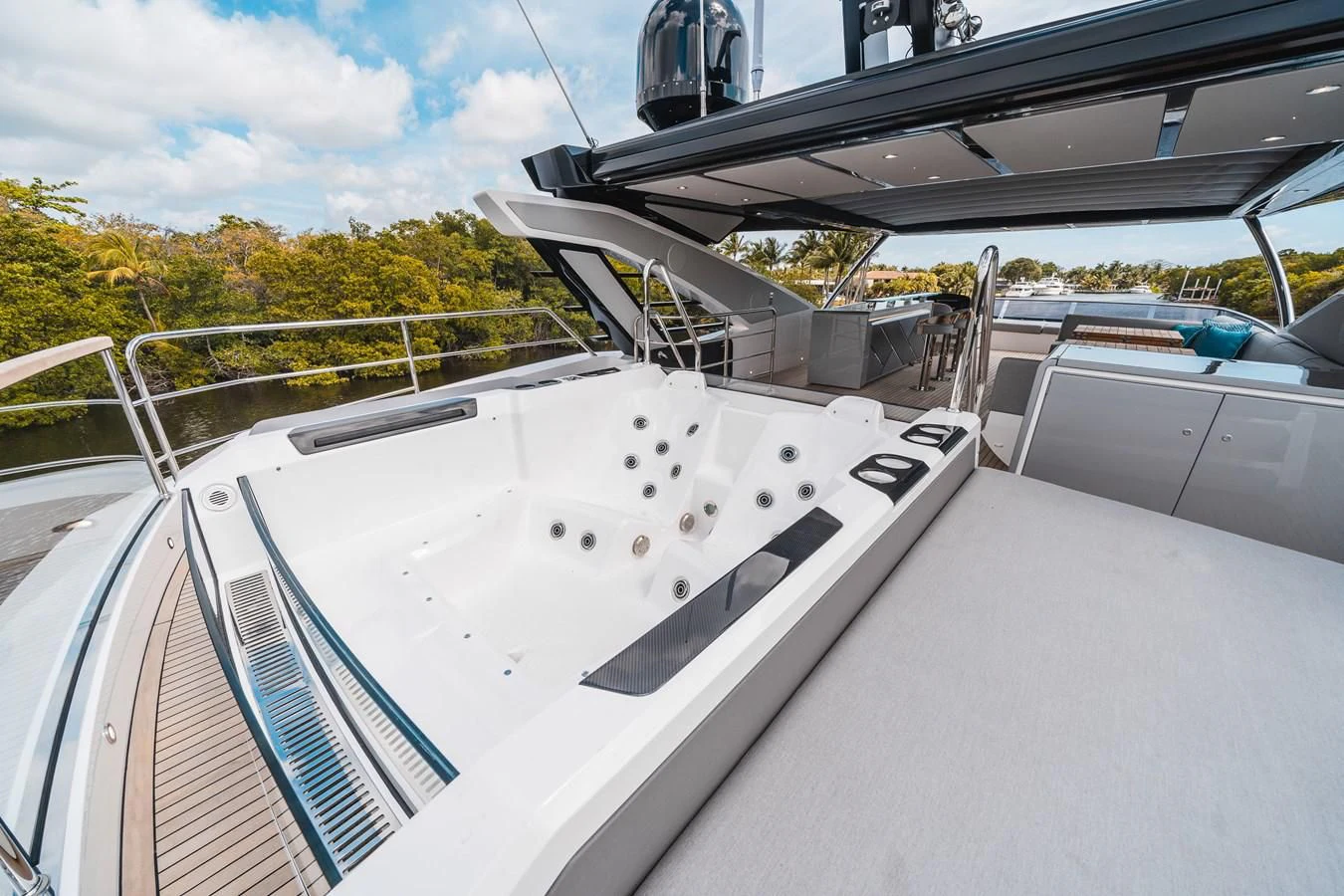a large white boat aboard 90 OCEAN Yacht for Sale