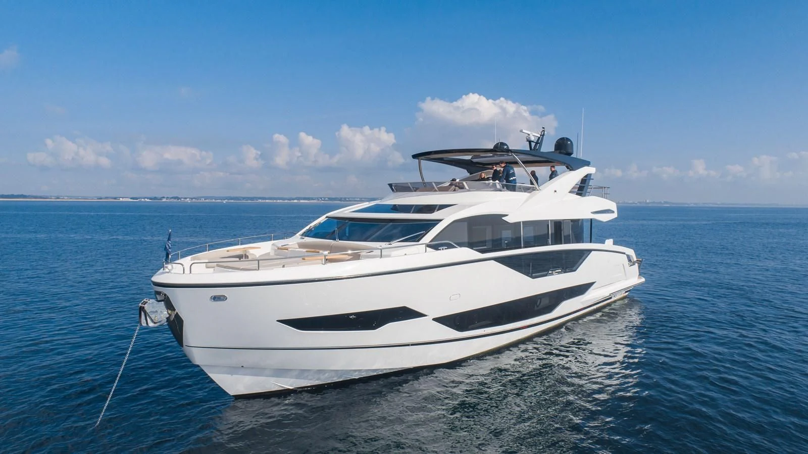 a white yacht in the water aboard 90 OCEAN Yacht for Sale