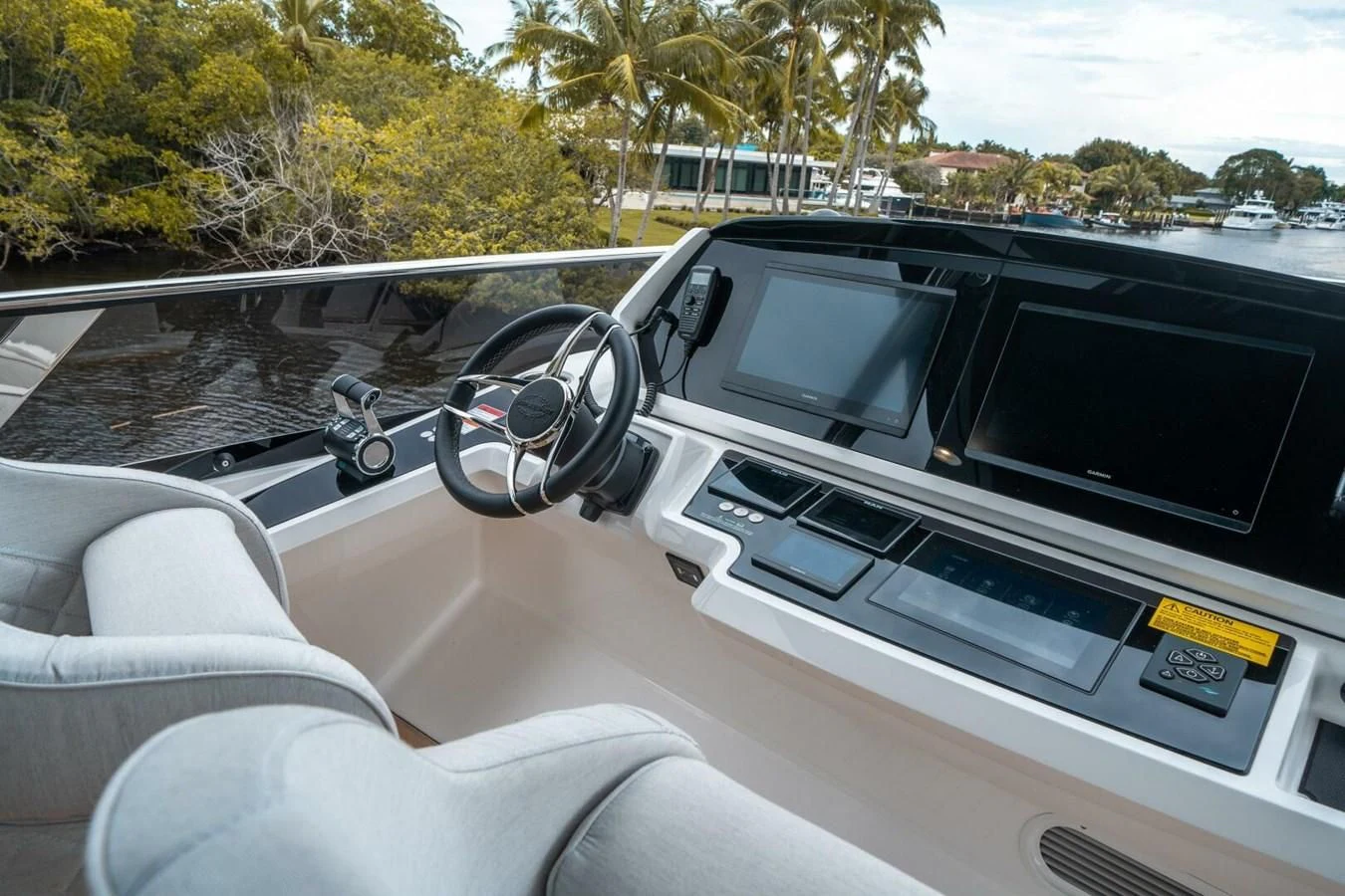 the inside of a car aboard 90 OCEAN Yacht for Sale