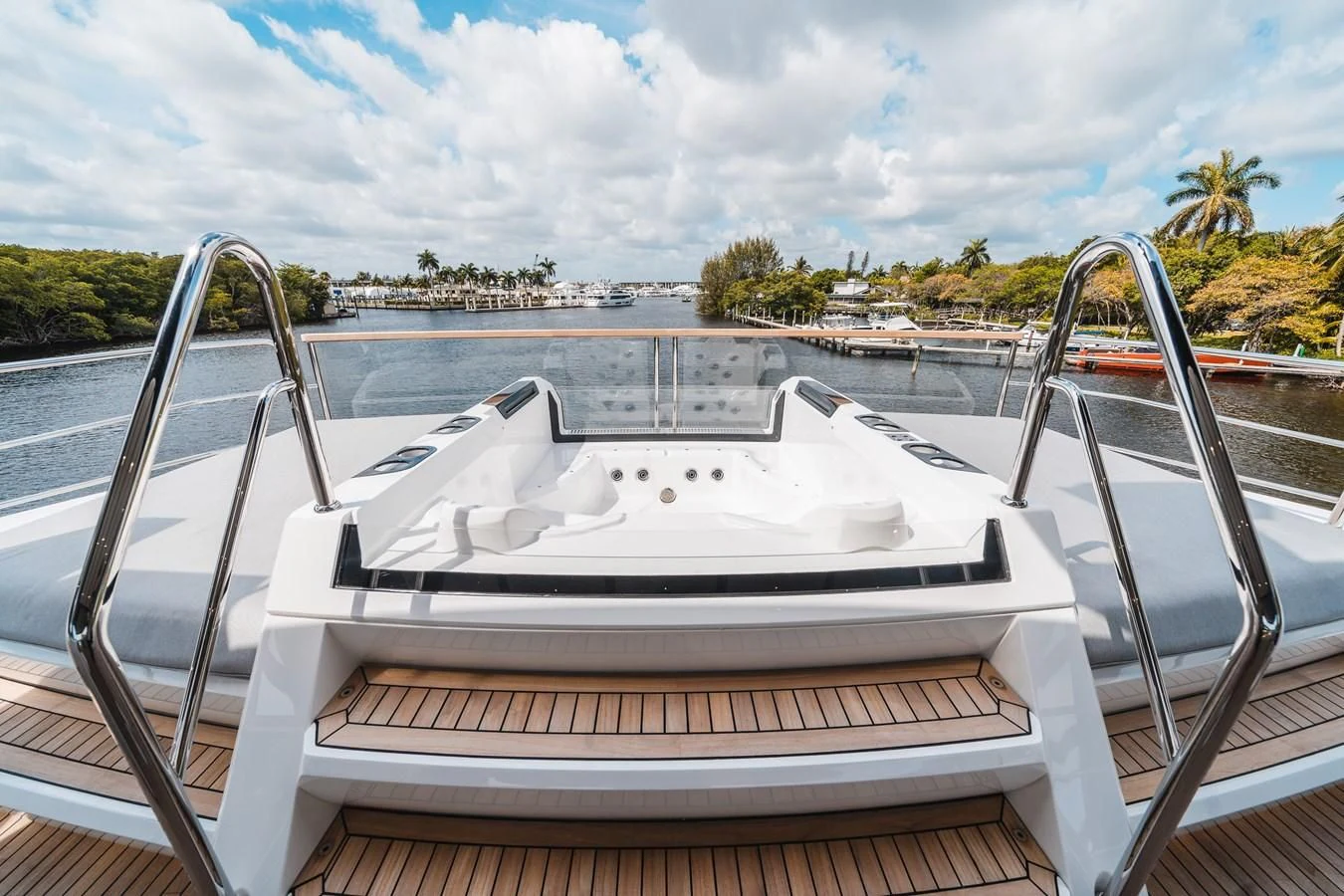 a boat on a deck aboard 90 OCEAN Yacht for Sale