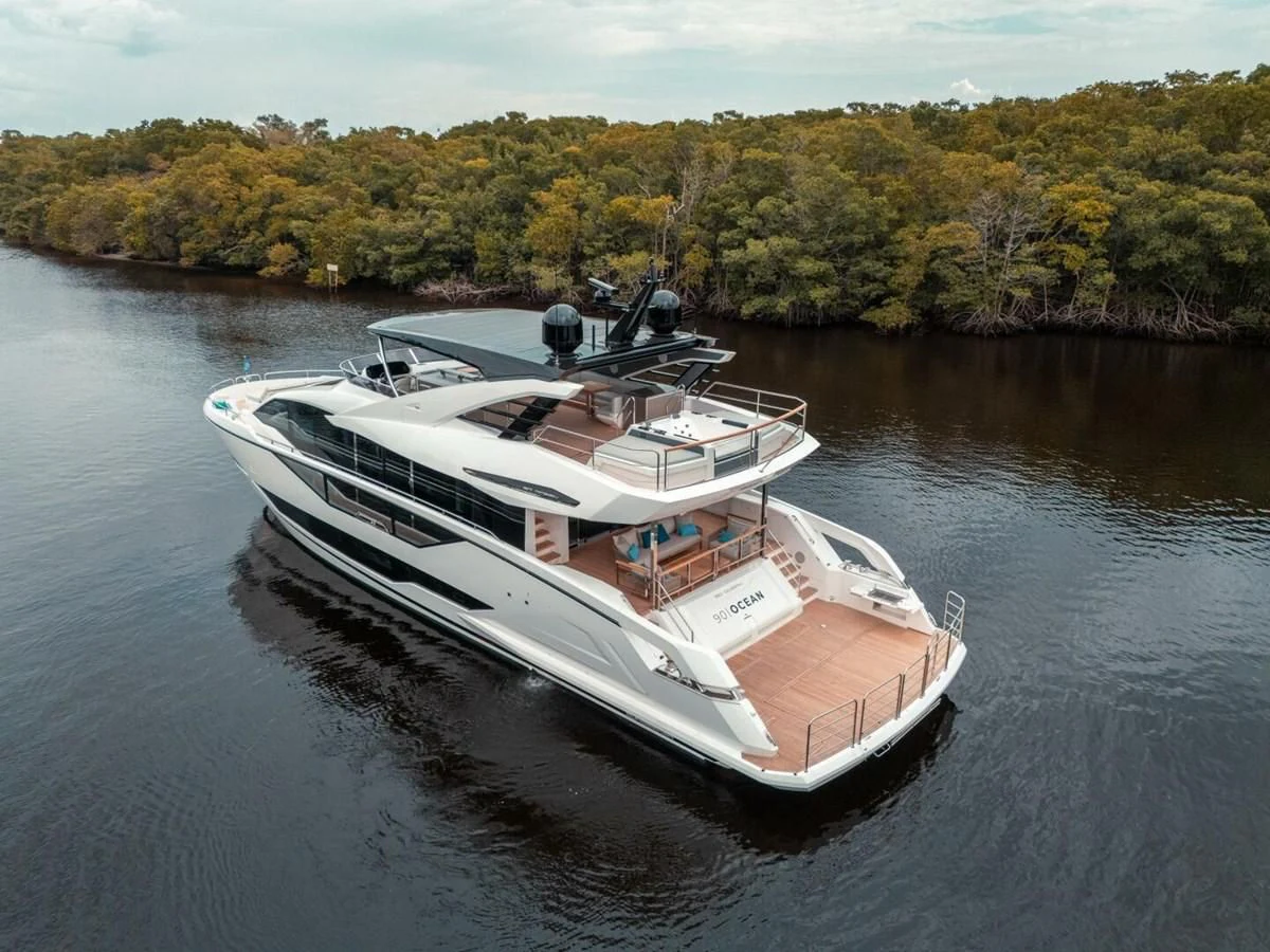 a boat on the water aboard 90 OCEAN Yacht for Sale