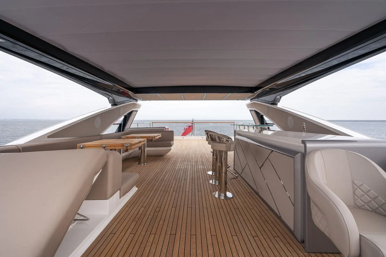 inside of a car aboard 90 OCEAN Yacht for Sale