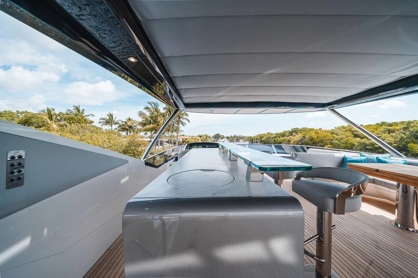 inside of a car aboard 90 OCEAN Yacht for Sale