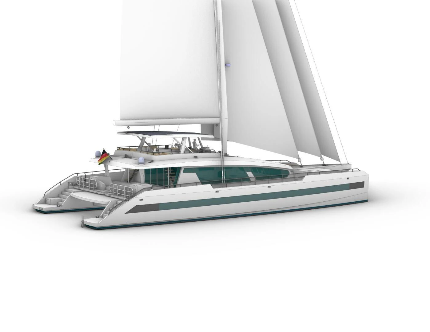 a computer with a keyboard aboard CUSTOM 107 CATAMARAN Yacht for Sale