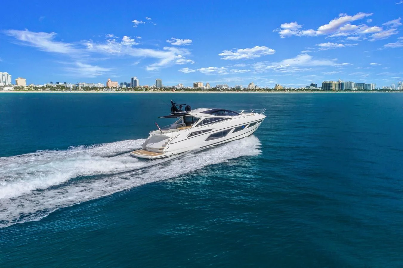 a boat on the water aboard SUNSEEKER PREDATOR Yacht for Sale