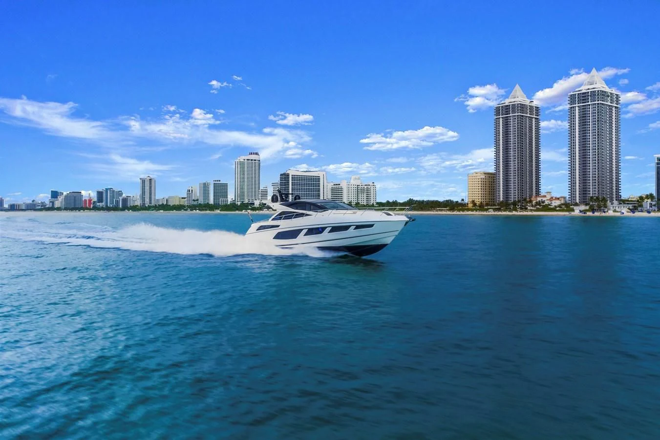 a boat on the water aboard SUNSEEKER PREDATOR Yacht for Sale