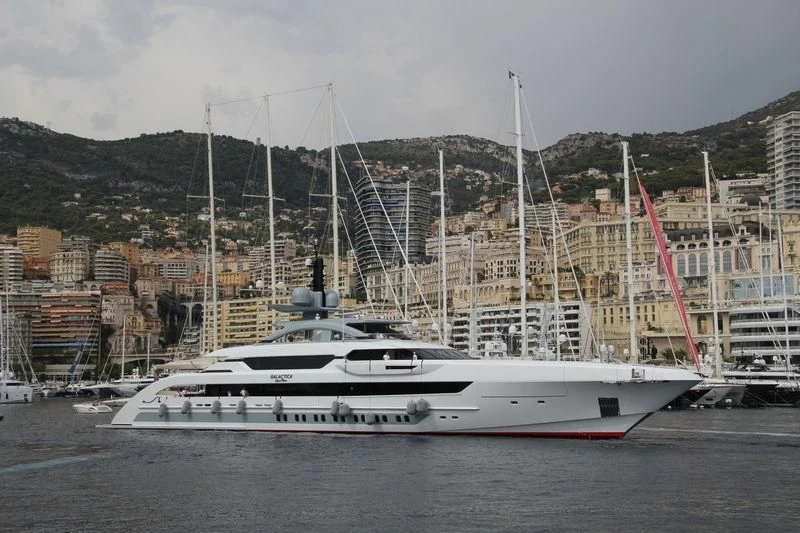 a white yacht in the water aboard GAJA Yacht for Sale