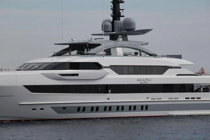 a large white yacht aboard GAJA Yacht for Sale