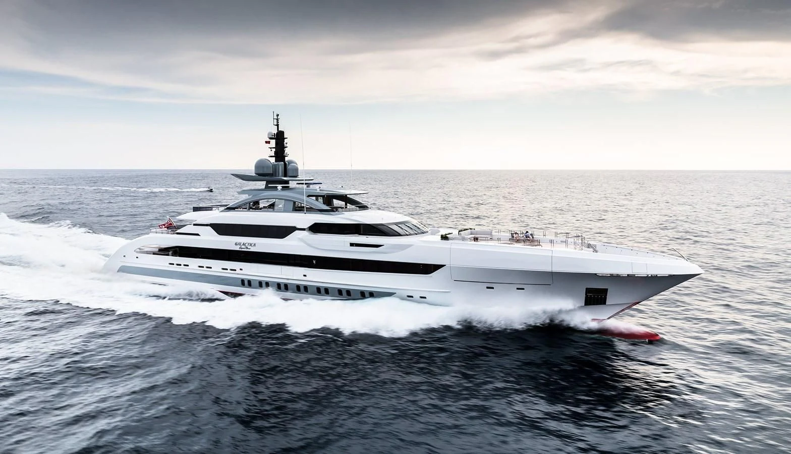 a white yacht in the water aboard GAJA Yacht for Sale