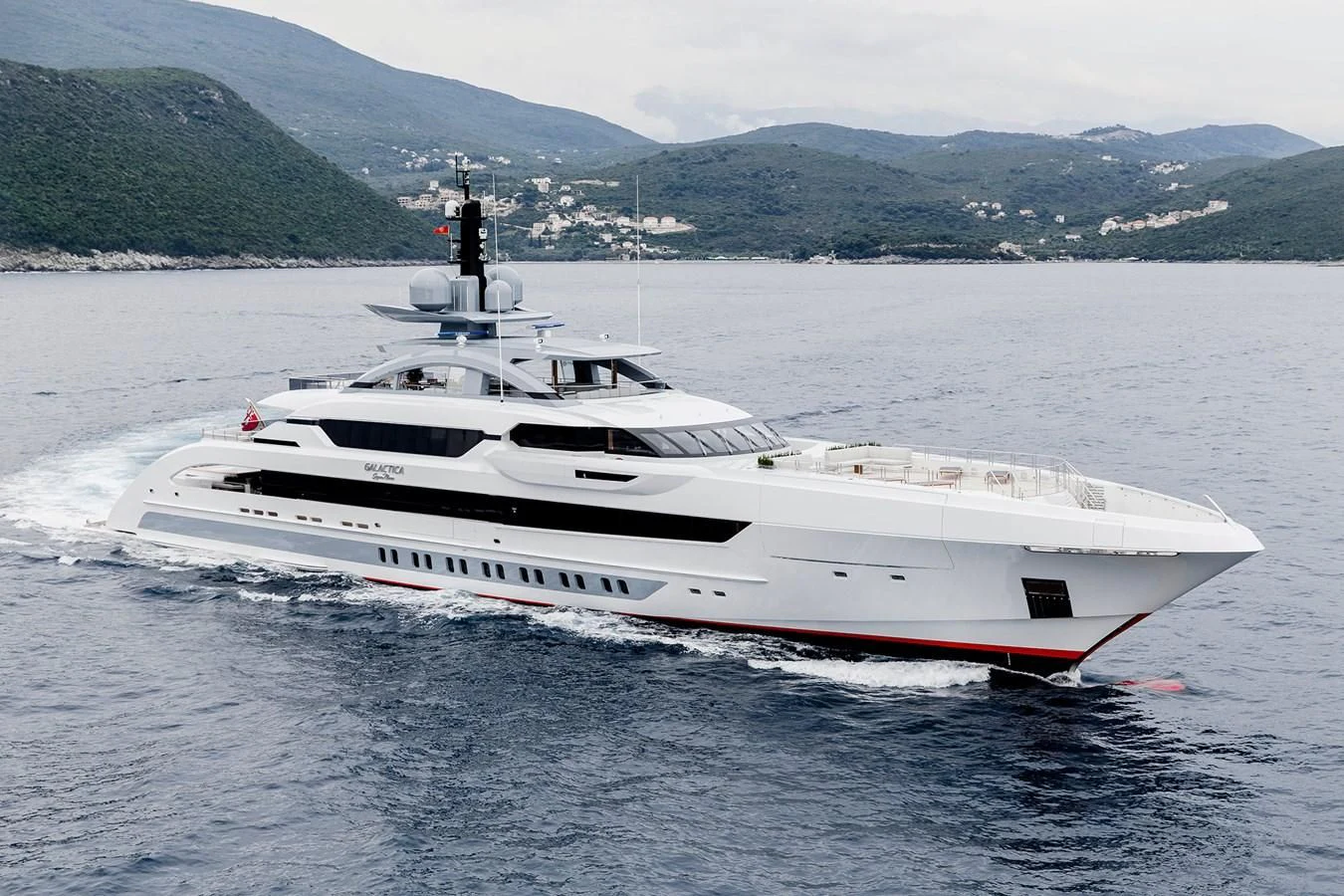 a large white yacht aboard GAJA Yacht for Sale