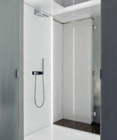 a white door with a handle aboard GAJA Yacht for Sale