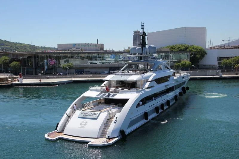 a boat on the water aboard GAJA Yacht for Sale