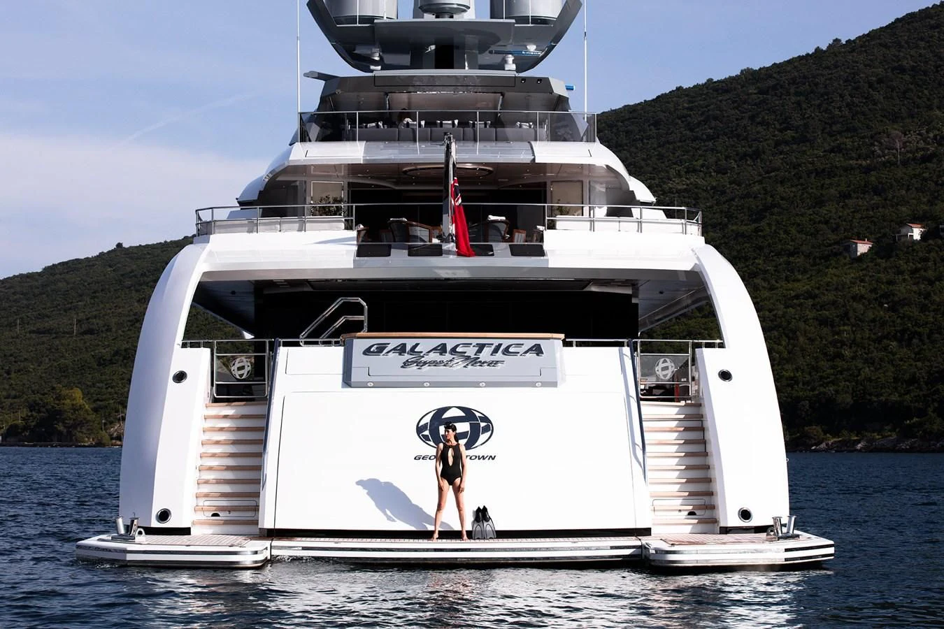 a person standing on a boat aboard GAJA Yacht for Sale
