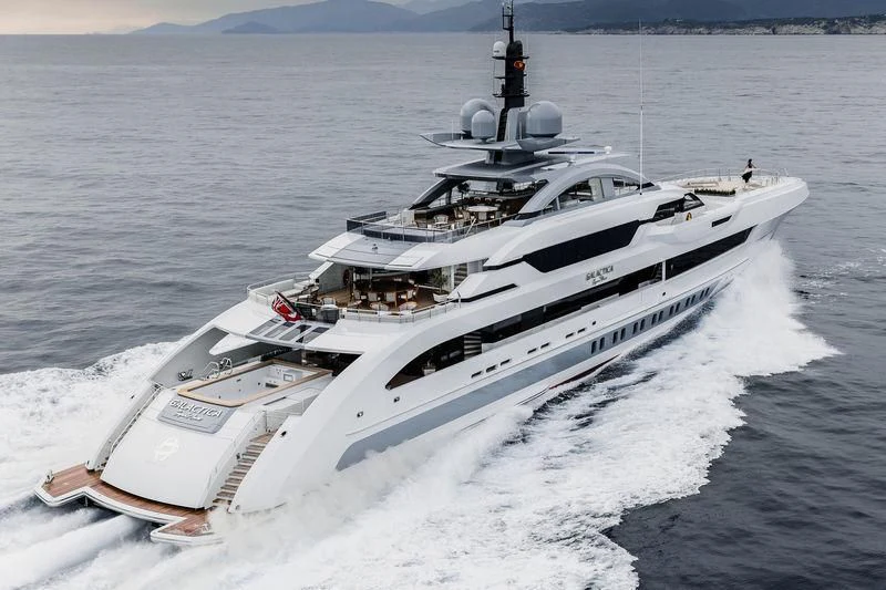 a ship on the water aboard GAJA Yacht for Sale