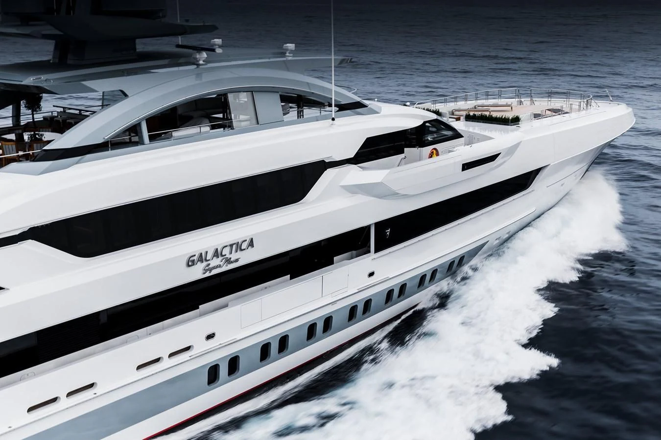 a white yacht on the water aboard GAJA Yacht for Sale