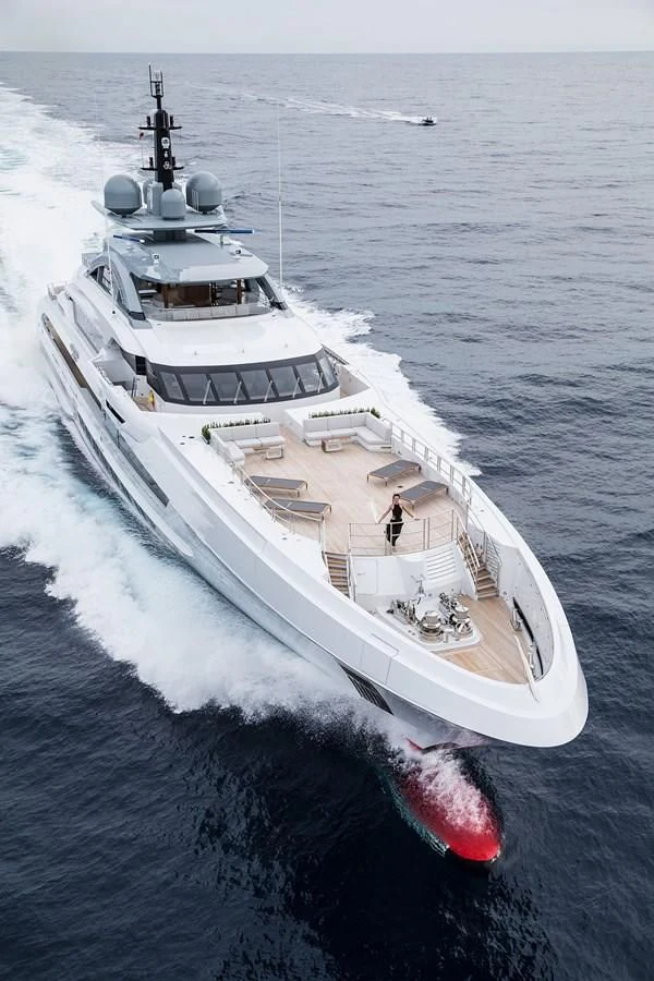 a large white ship in the water aboard GAJA Yacht for Sale