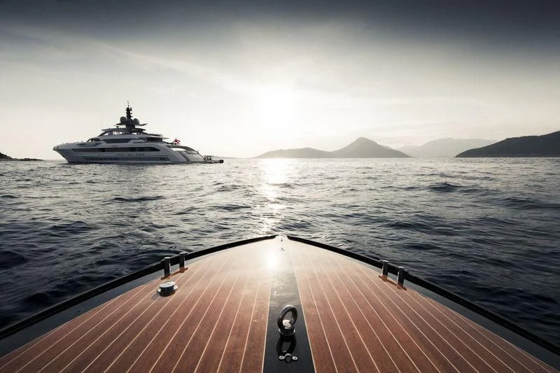 a ship on the water aboard GAJA Yacht for Sale