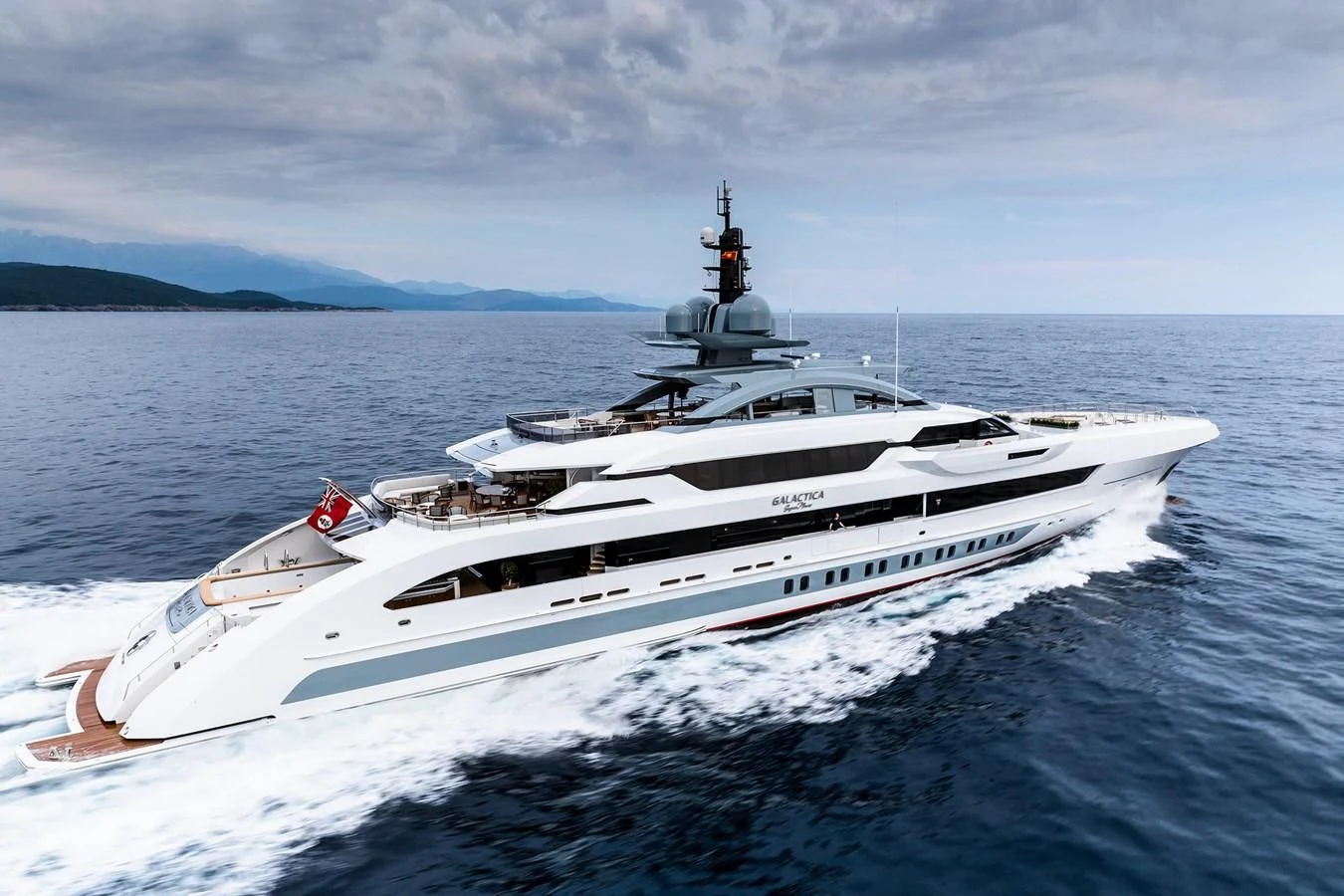 a large white boat in the water aboard GAJA Yacht for Sale