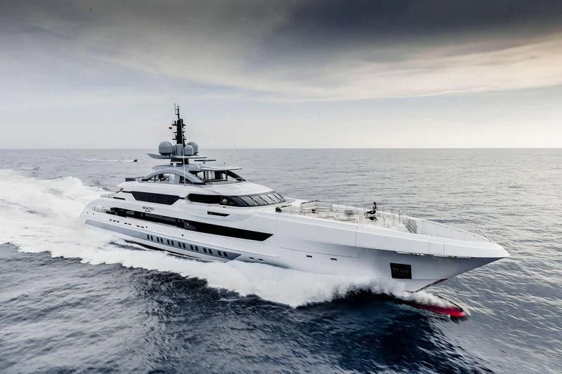 a ship in the ocean aboard GAJA Yacht for Sale