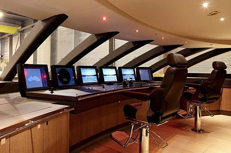 a room with many computers aboard GAJA Yacht for Sale