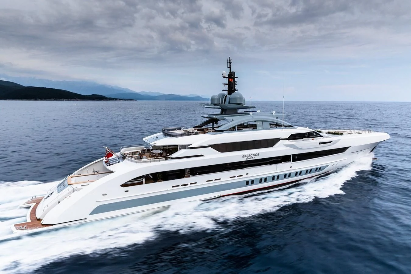 a large white yacht aboard GAJA Yacht for Sale