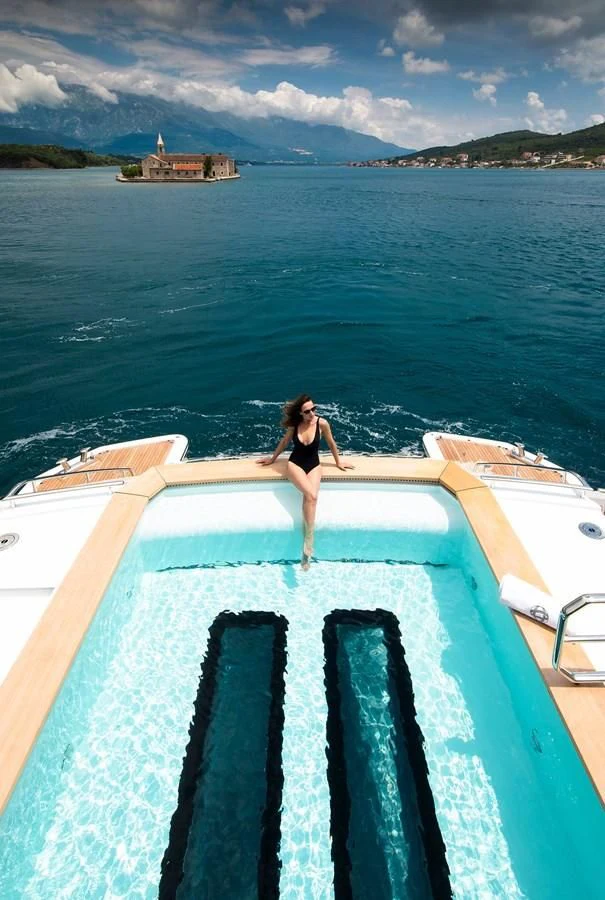 a person sitting on a boat aboard GAJA Yacht for Sale