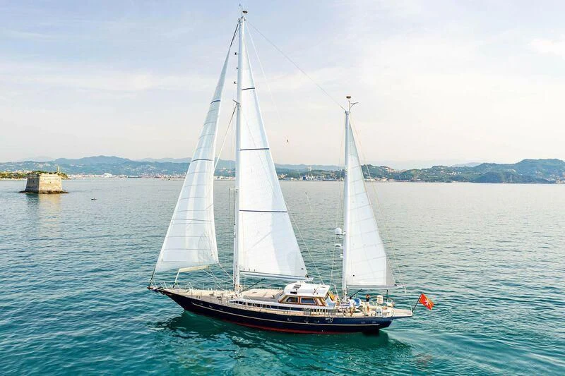 a sailboat on the water aboard GUADALUPE Yacht for Sale