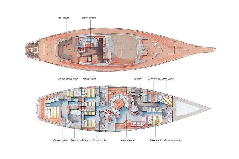 diagram aboard GUADALUPE Yacht for Sale