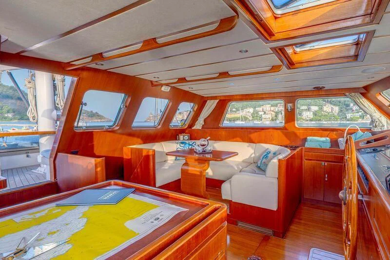 inside of a train aboard GUADALUPE Yacht for Sale