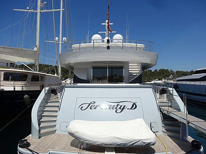 a boat docked at a pier aboard ALMA Yacht for Sale