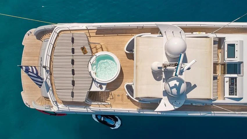 a model of a space ship aboard ALMA Yacht for Sale