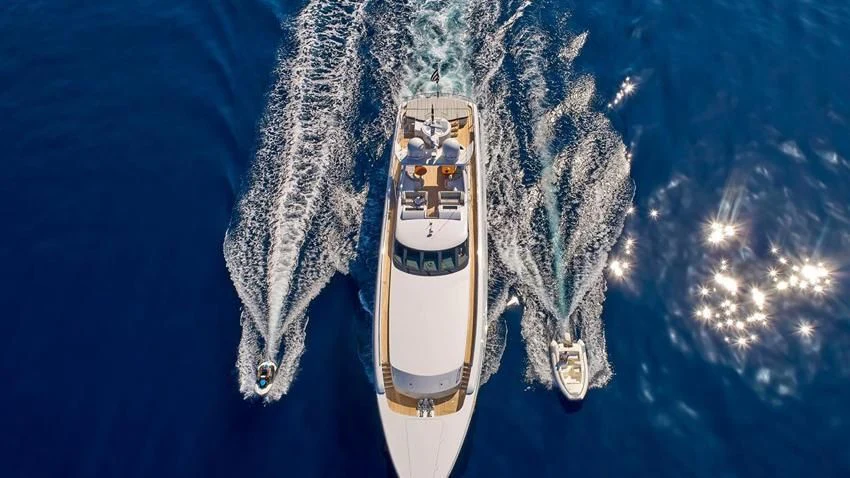 a space ship in space aboard ALMA Yacht for Sale