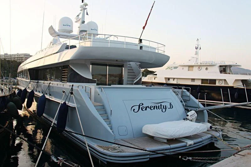 a boat docked at a pier aboard ALMA Yacht for Sale