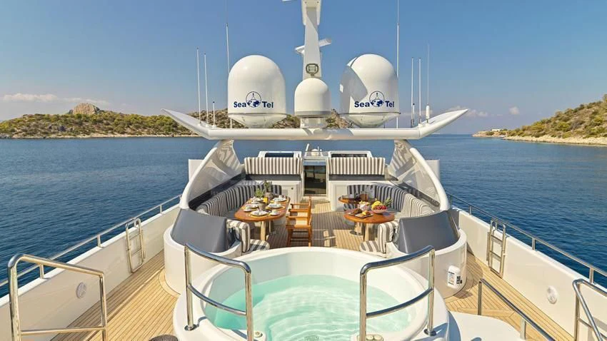 a boat on the water aboard ALMA Yacht for Sale