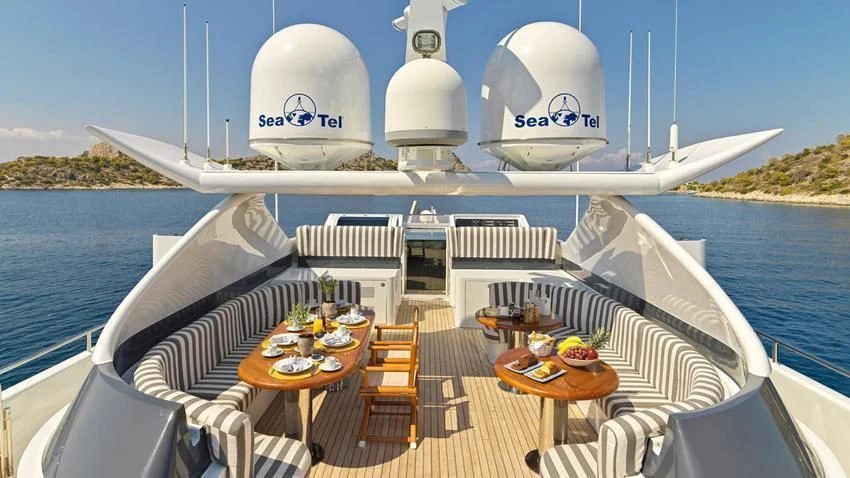 a boat on the water aboard ALMA Yacht for Sale