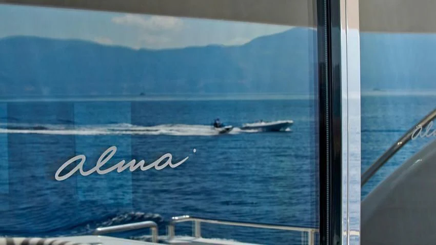 a person in a boat aboard ALMA Yacht for Sale