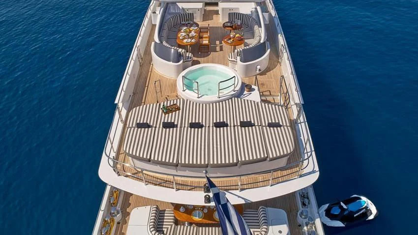 a ship on the water aboard ALMA Yacht for Sale