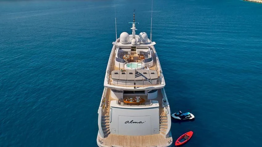 a boat on the water aboard ALMA Yacht for Sale