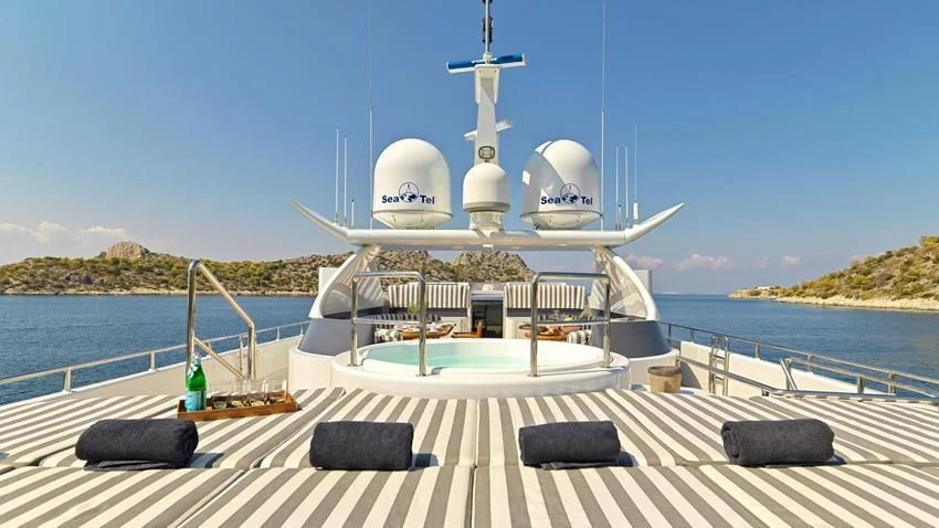 a boat on a body of water aboard ALMA Yacht for Sale