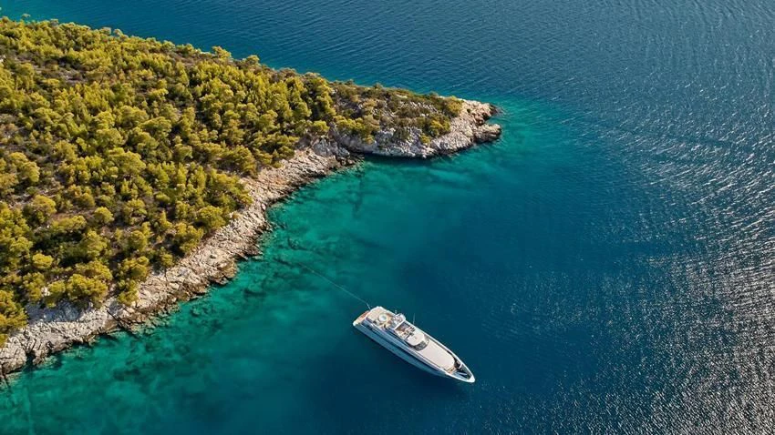 a pair of boats in the water aboard ALMA Yacht for Sale